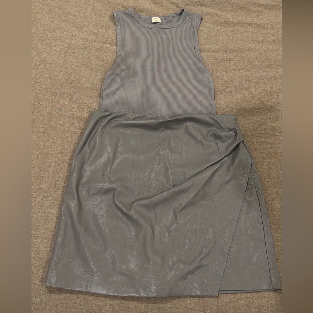 Aritzia Wilfred Adventure Tank and Angie Skirt Set in Ardoise - Size L/12